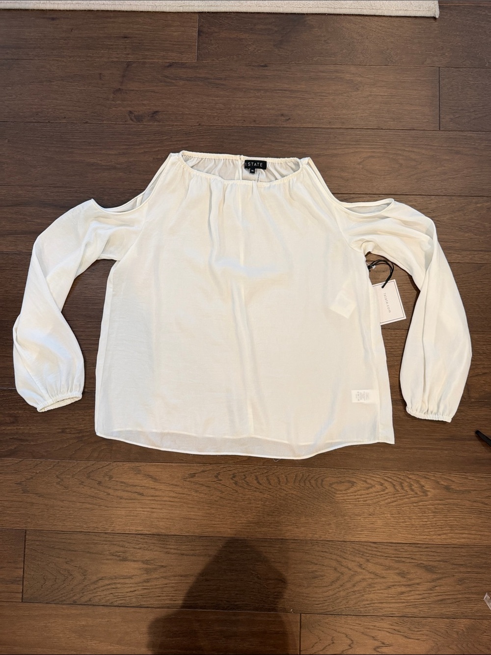 1. State Ivory Cold-Shoulder Long-Sleeve Blouse Size XS NWT - P28